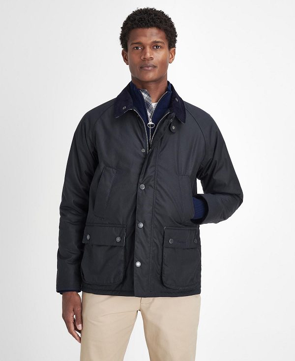 Barbour Ambleside Waxed Jacket Mørkeblå Blå Grå | BABO87284