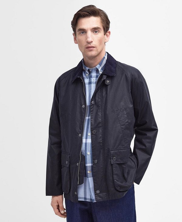 Barbour Ambleton Waxed Jacket Mørkeblå | BABO87208