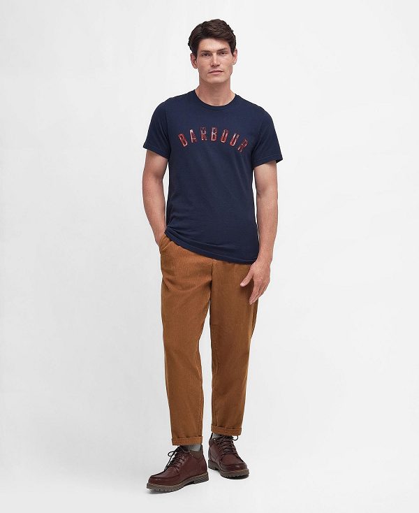 Barbour Ancroft T-shirt Mørkeblå | BABO88294