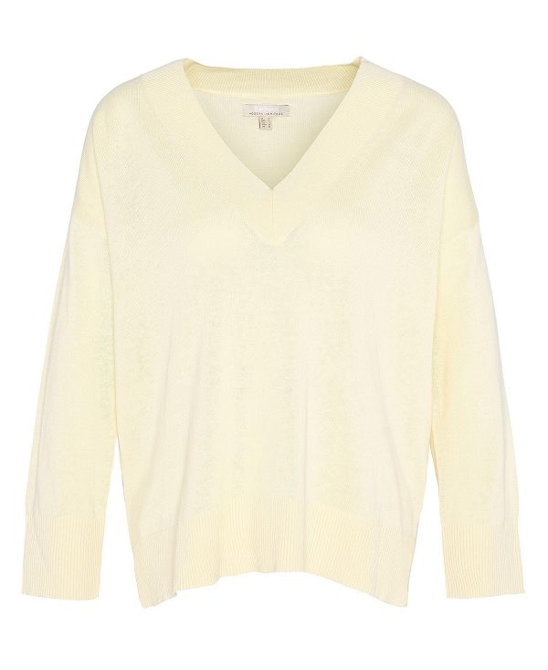 Barbour Annie V-neck Jumper Citron | BABO89692