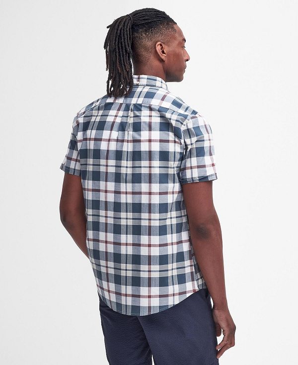 Barbour Applecross Tailored Short-sleeved Shirt Blå | BABO87780