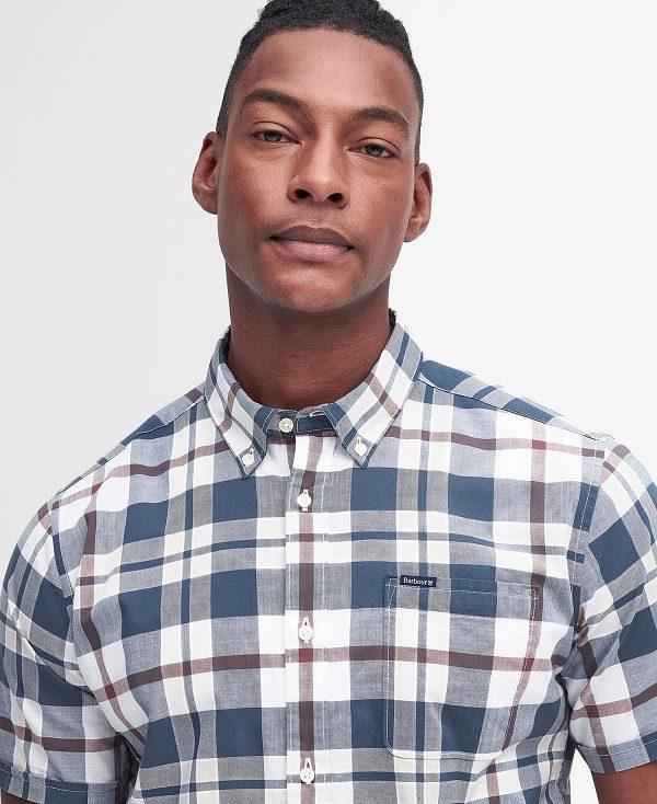 Barbour Applecross Tailored Short-sleeved Shirt Blå | BABO87780