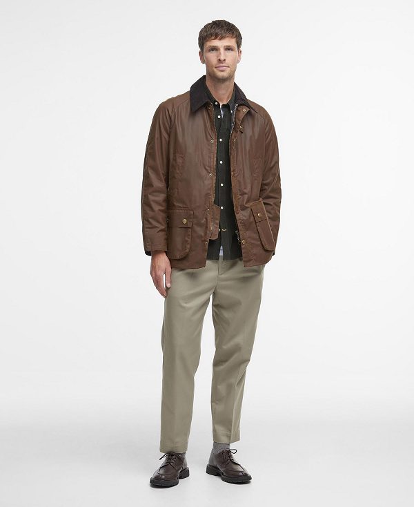 Barbour Ashby Waxed Jacket Brune | BABO87164