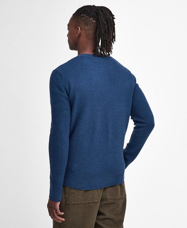 Barbour Aston Crew Neck Jumper Mørkeblå | BABO88631