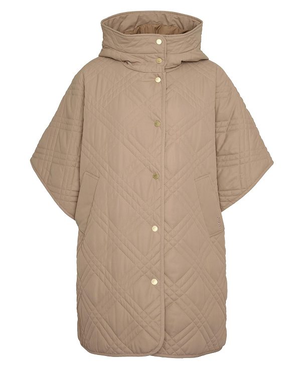 Barbour Astor Quilted Cape Orange Mørkerød | BABO89368