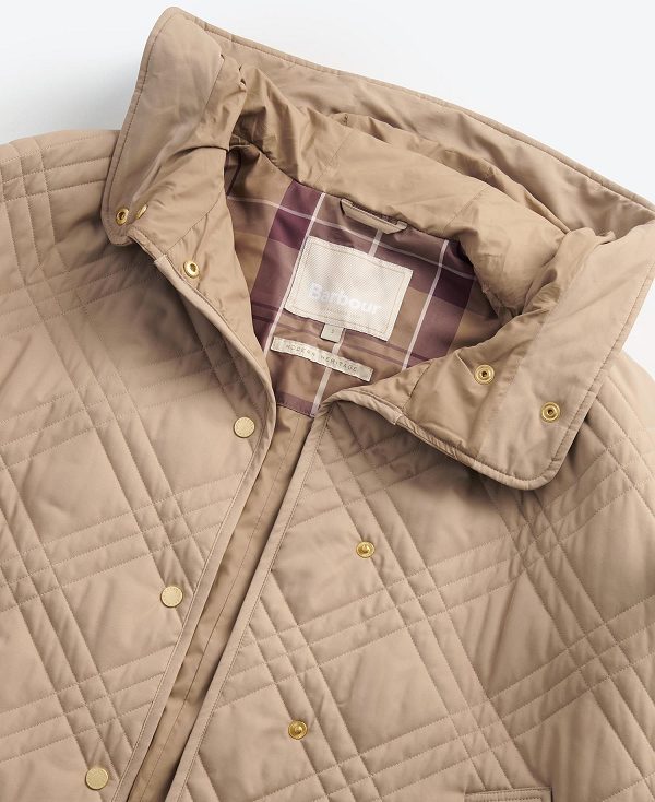 Barbour Astor Quilted Cape Orange Mørkerød | BABO89368