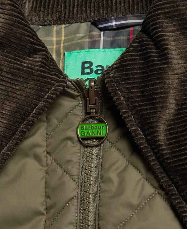 Barbour Barbour X Ganni Burghley Quilted Jacket Olivengrøn | BABO89278