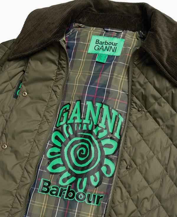 Barbour Barbour X Ganni Burghley Quilted Jacket Olivengrøn | BABO89278