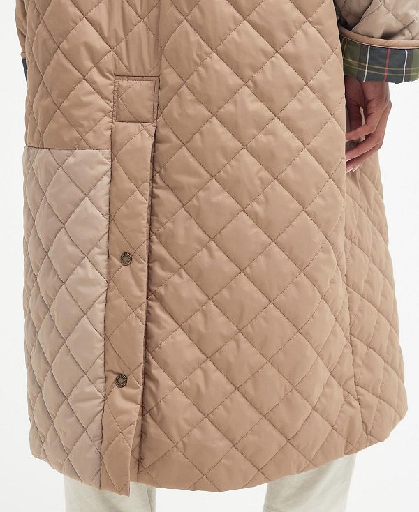 Barbour Barbour X Ganni Burghley Quilted Jacket Orange Lyse | BABO89279