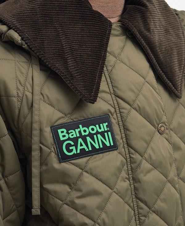 Barbour Barbour X Ganni Burghley Quilted Jacket Olivengrøn | BABO89376