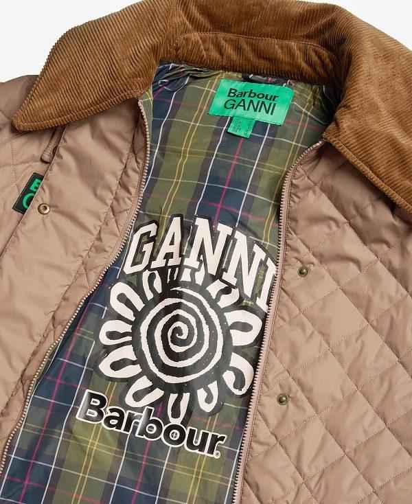 Barbour Barbour X Ganni Burghley Quilted Jacket Orange Lyse | BABO89377