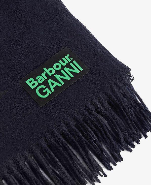 Barbour Barbour X Ganni Scarf Mørkeblå | BABO90066