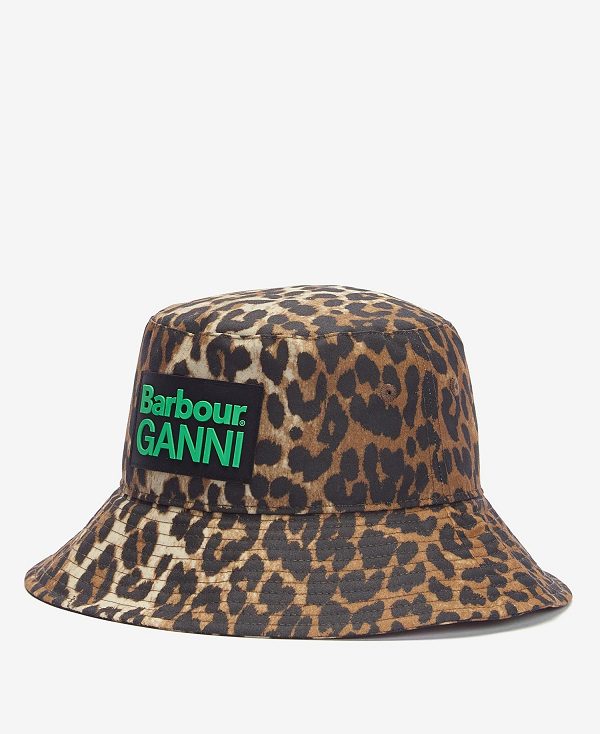 Barbour Barbour X Ganni Waxed Leopard Bucket Hat Leopard | BABO90005