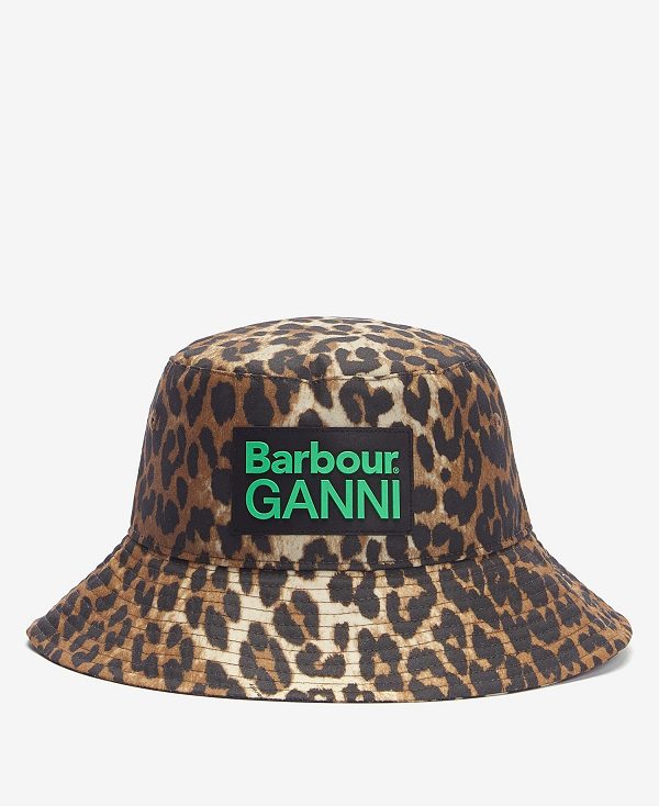 Barbour Barbour X Ganni Waxed Leopard Bucket Hat Leopard | BABO90005