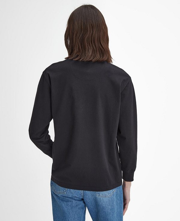 Barbour Baxter Oversized Long-sleeved T-shirt Sort | BABO88384