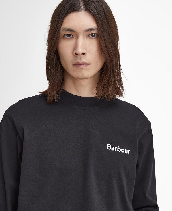 Barbour Baxter Oversized Long-sleeved T-shirt Sort | BABO88384