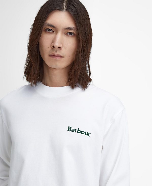 Barbour Baxter Oversized Long-sleeved T-shirt Hvide | BABO88393