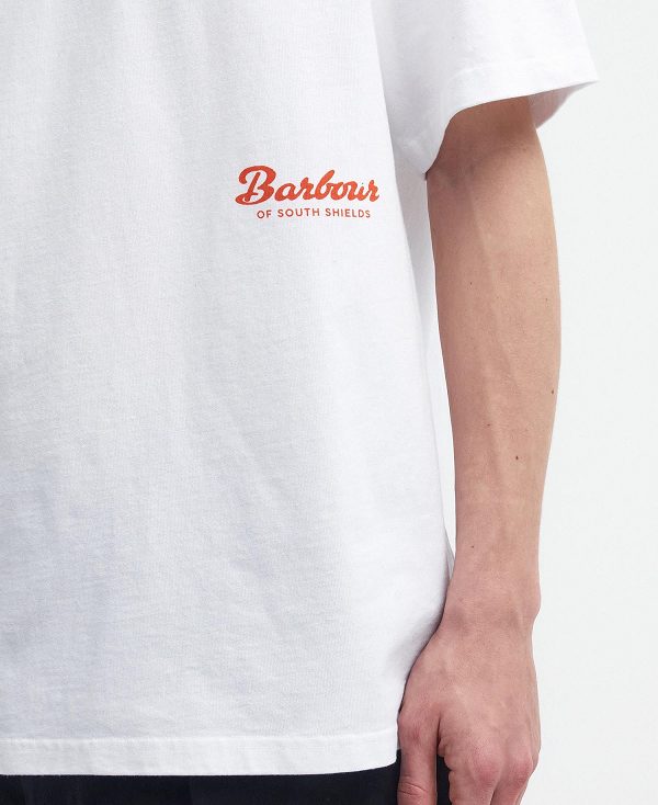 Barbour Bayard Oversized Graphic T-shirt Hvide | BABO88411