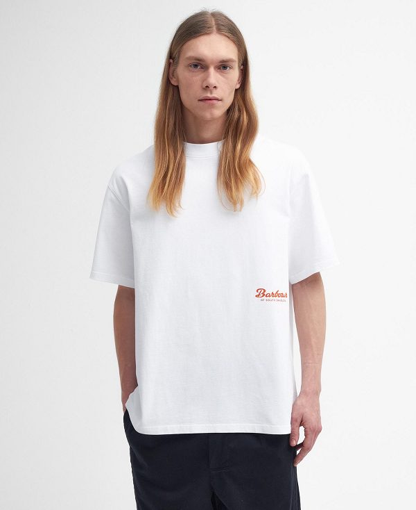 Barbour Bayard Oversized Graphic T-shirt Hvide | BABO88411