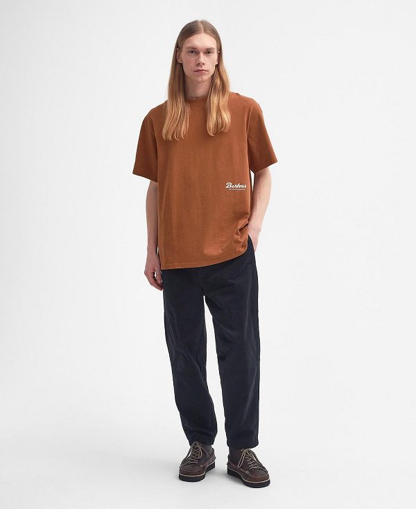 Barbour Bayard Oversized Graphic T-shirt Orange | BABO88412