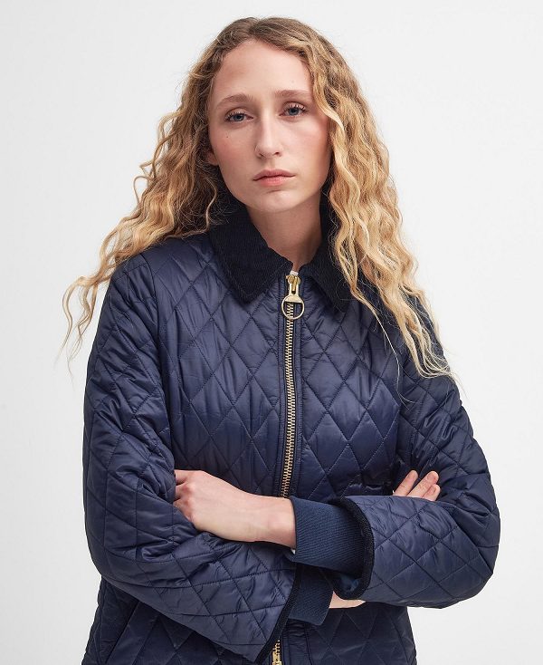 Barbour Beadnell Fitted Quilted Jacket Mørkeblå | BABO89341