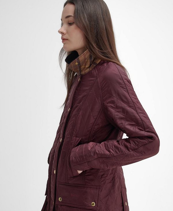 Barbour Beadnell Polarquilt Jacket Mørkerød Brune | BABO89358