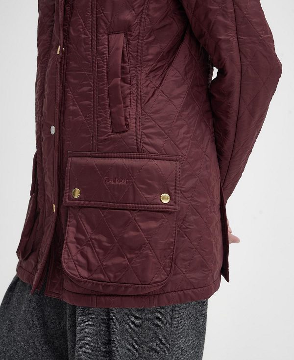 Barbour Beadnell Polarquilt Jacket Mørkerød Brune | BABO89358