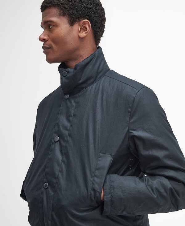 Barbour Beaufort Waxed Mac Mørkeblå | BABO87266