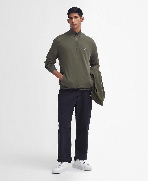 Barbour Beckhill Half-zip Sweatshirt Olivengrøn | BABO88474