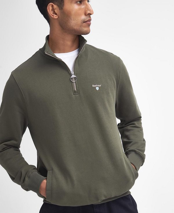 Barbour Beckhill Half-zip Sweatshirt Olivengrøn | BABO88474