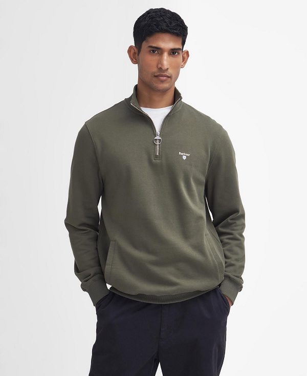 Barbour Beckhill Half-zip Sweatshirt Olivengrøn | BABO88474