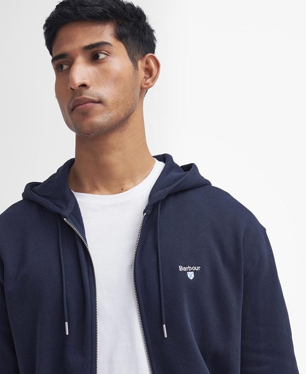 Barbour Beckhill Zip-up Hoodie Mørkeblå | BABO88480