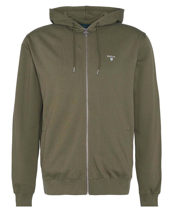 Barbour Beckhill Zip-up Hoodie Olivengrøn | BABO88482