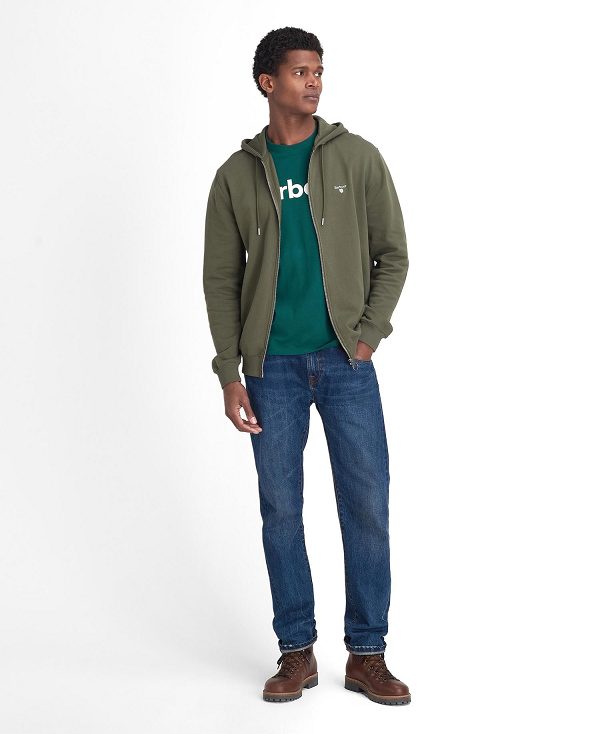 Barbour Beckhill Zip-up Hoodie Olivengrøn | BABO88482