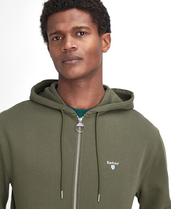 Barbour Beckhill Zip-up Hoodie Olivengrøn | BABO88482