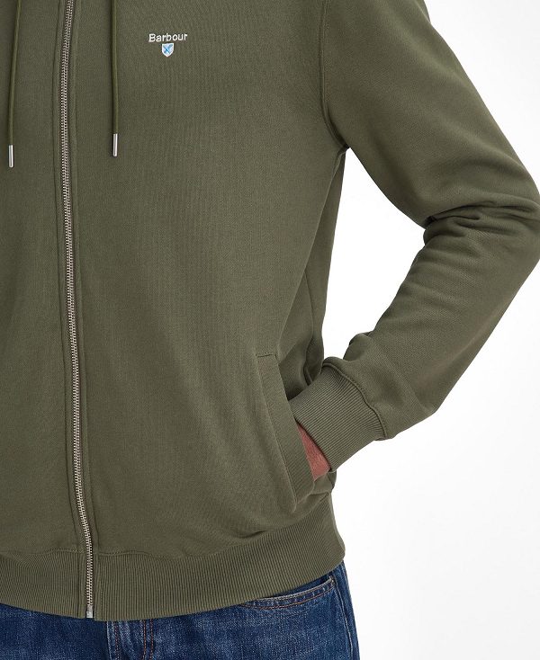 Barbour Beckhill Zip-up Hoodie Olivengrøn | BABO88482