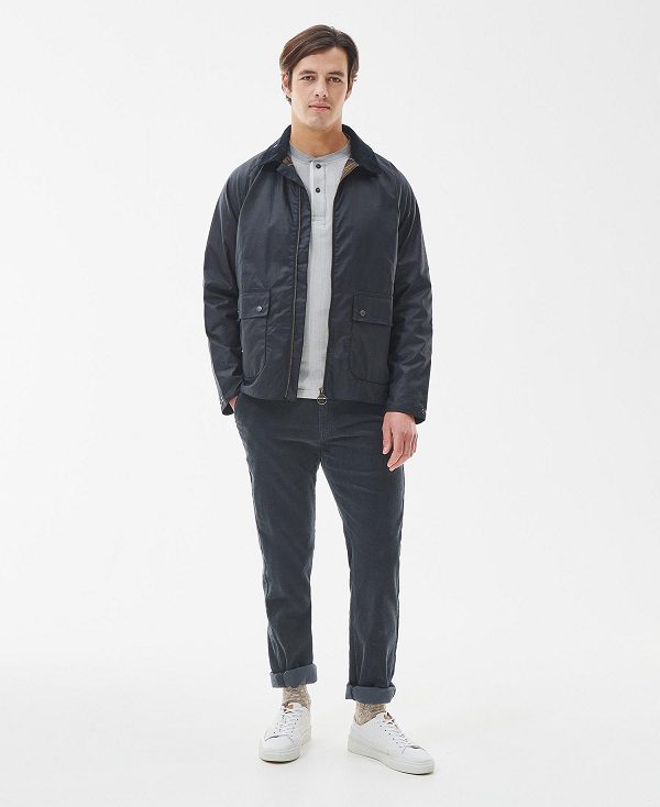 Barbour Bedale Short Wax Jacket Mørkeblå | BABO87230