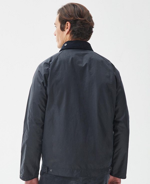 Barbour Bedale Short Wax Jacket Mørkeblå | BABO87230