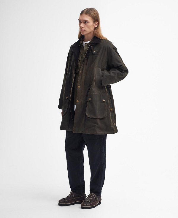 Barbour Bedale Waxed Trench Coat Olivengrøn | BABO87271