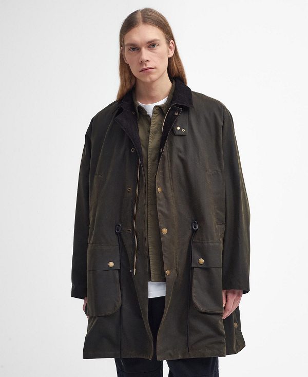 Barbour Bedale Waxed Trench Coat Olivengrøn | BABO87271