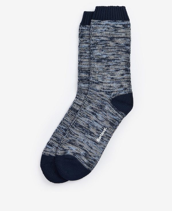 Barbour Bedrock Boot Socks Mørkeblå | BABO89146