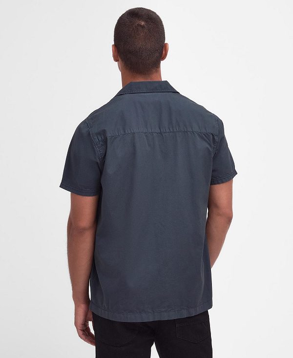 Barbour Belmont Regular Short-sleeved Shirt Mørkeblå | BABO87744