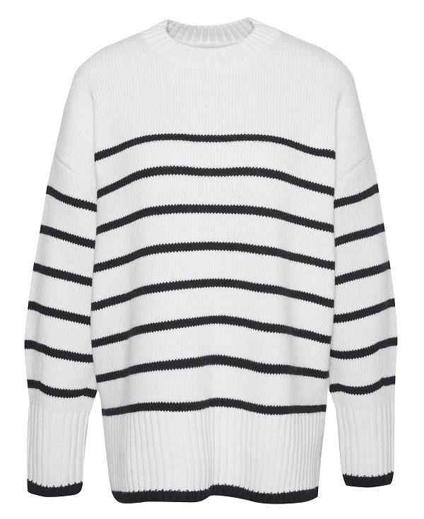 Barbour Belmore Striped Crew Neck Jumper Hvide | BABO89729