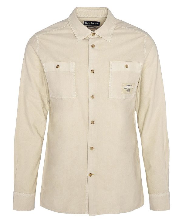 Barbour Bentham Long-sleeved Shirt Beige | BABO87682