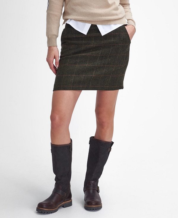 Barbour Birch Mini Skirt Olivengrøn | BABO89651