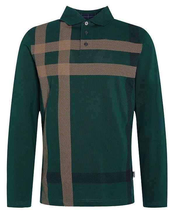 Barbour Blaine Tartan Long-sleeved Polo Shirt Grøn | BABO88224