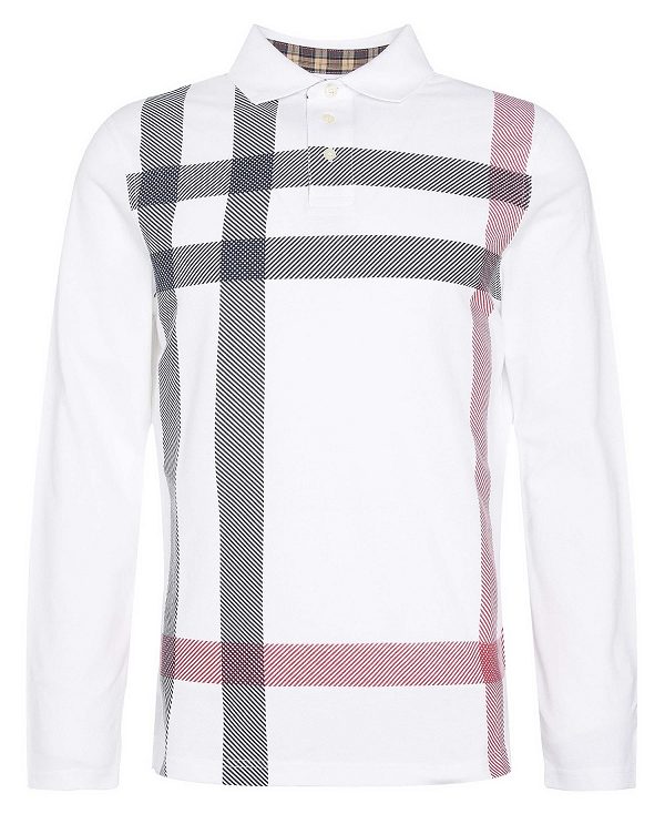 Barbour Blaine Tartan Long-sleeved Polo Shirt Hvide | BABO88247