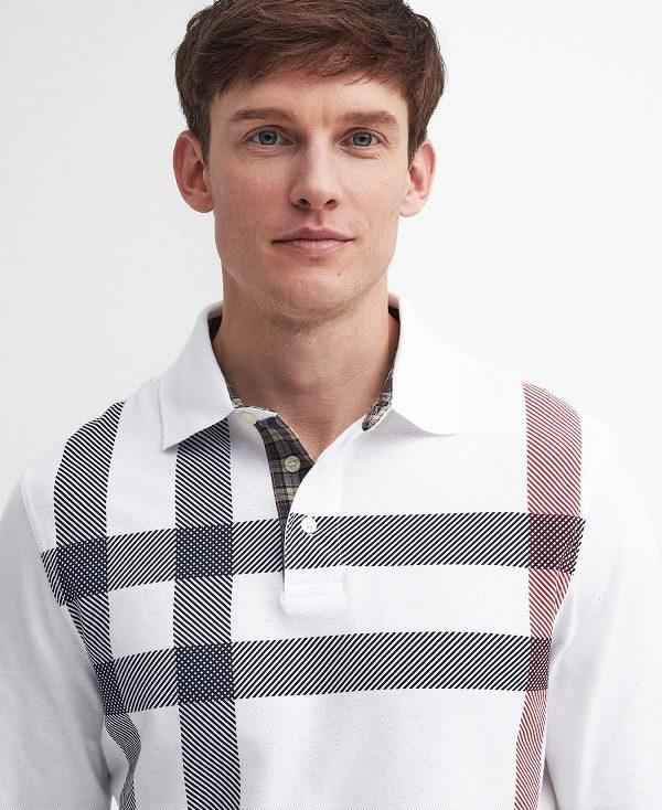 Barbour Blaine Tartan Long-sleeved Polo Shirt Hvide | BABO88247