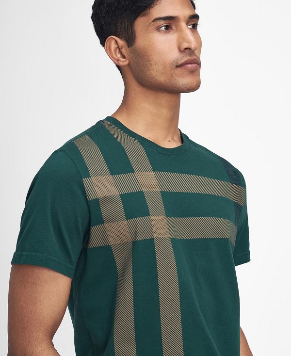 Barbour Blaine Tartan T-shirt Grøn | BABO88399