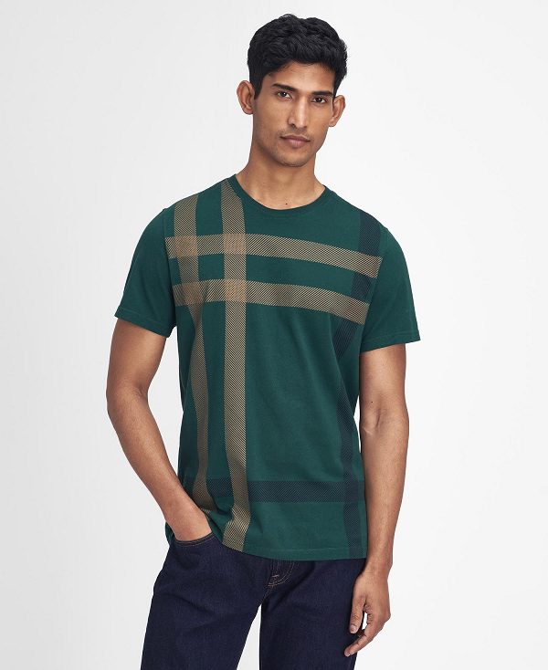 Barbour Blaine Tartan T-shirt Grøn | BABO88399